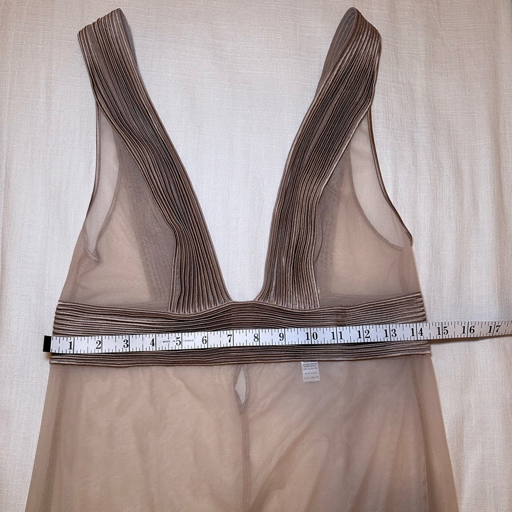 La Perla NWT Silk Blend Sheer Teddy Dress Tan - Picture 10 of 16